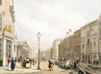 Piccadilly, Patrząc w stronę miasta, z „London As It Is”, grawerowany i pub. przez artystę, 1842